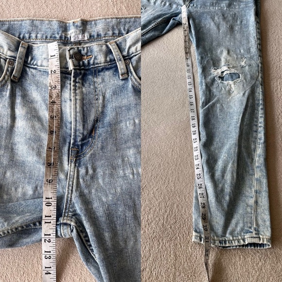 Old Navy Relaxed Slim Taper Jeans 34 Bright Acid Wash - Picture 12 of 12